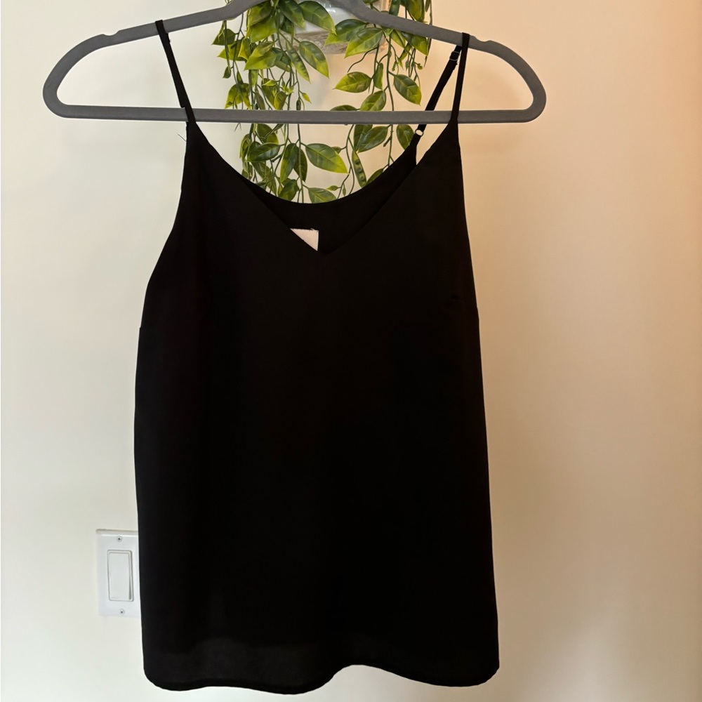 Black v neck blouse tank top